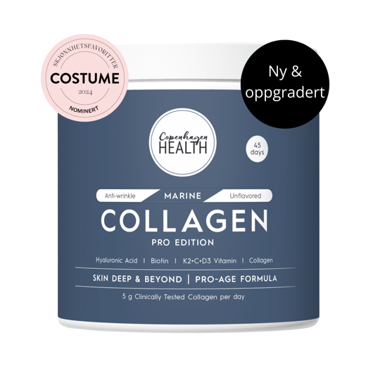 Marine Collagen Pro Edition kollagenpulver fra Copenhagen Health i boks